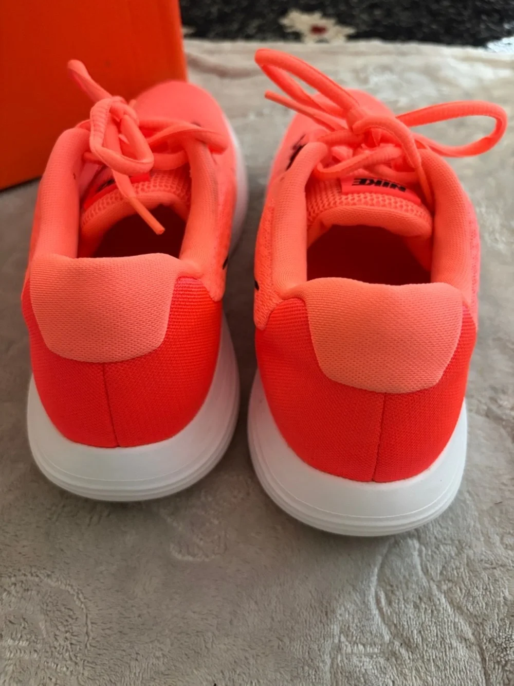 Nike Coral Pink Mesh Athletic Sneakers with Black Swoosh - Picture 5 of 8